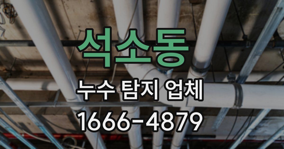 석소동 누수 탐지 업체