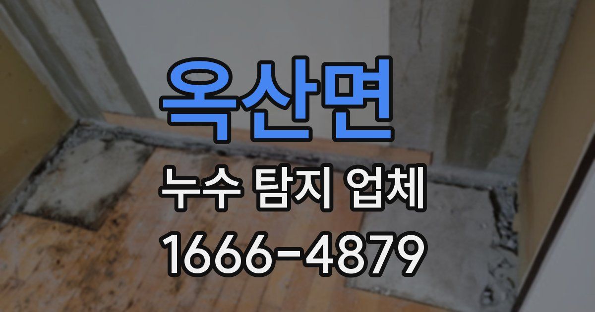 옥산면 누수 탐지 업체