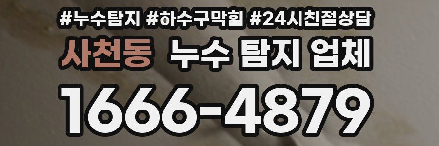 사천동 누수 탐지 업체