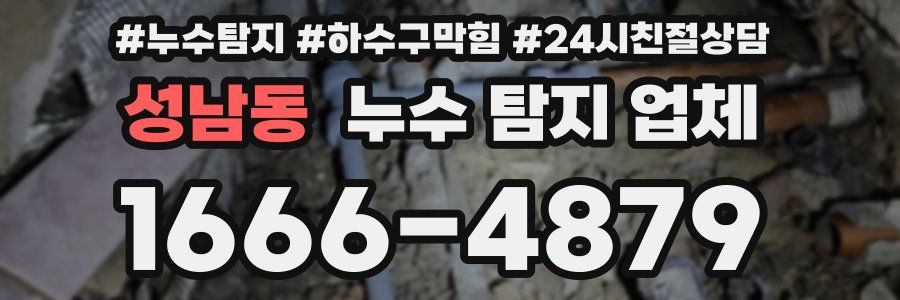 성남동 누수 탐지 업체