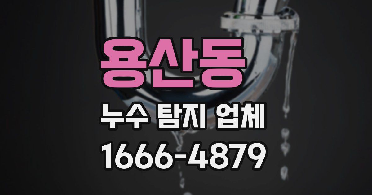 용산동 누수 탐지 업체