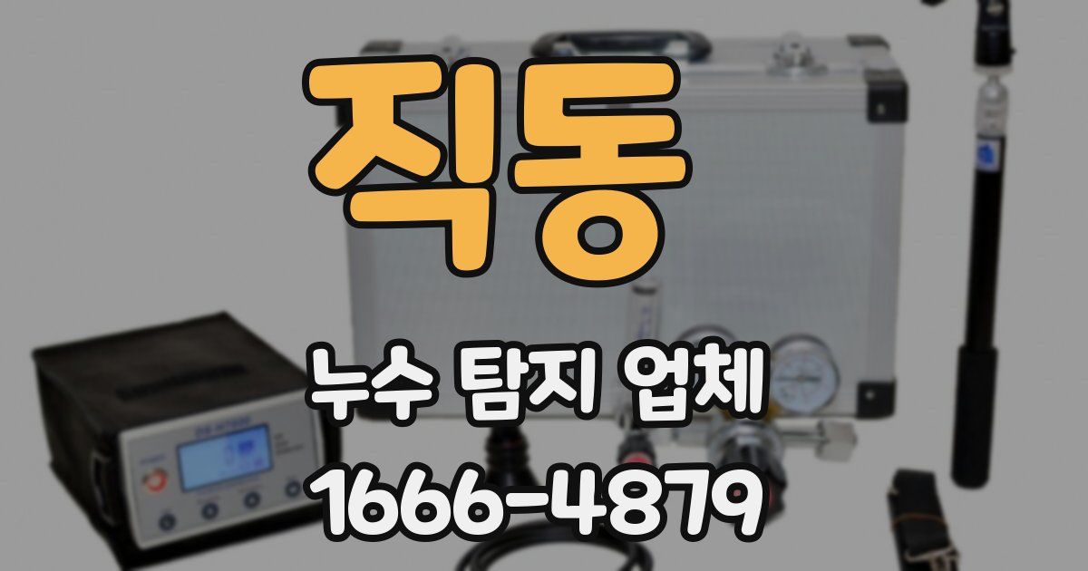 직동 누수 탐지 업체