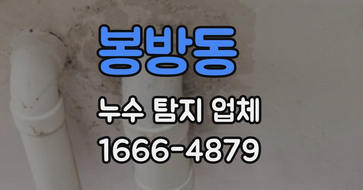 봉방동 누수 탐지 업체