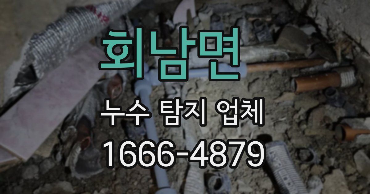 회남면 누수 탐지 업체