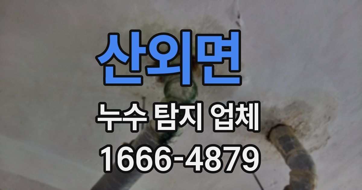 산외면 누수 탐지 업체