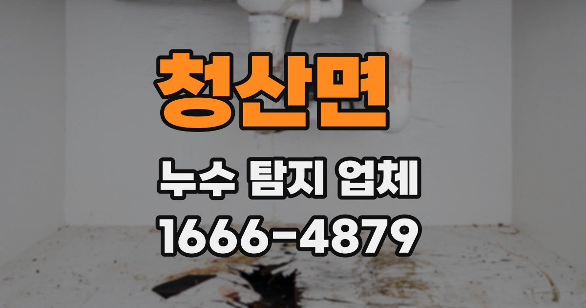 청산면 누수 탐지 업체