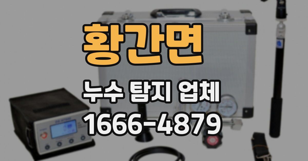 황간면 누수 탐지 업체