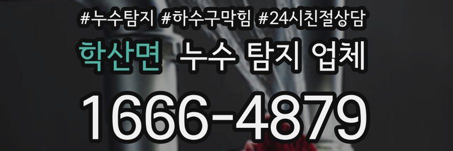 학산면 누수 탐지 업체
