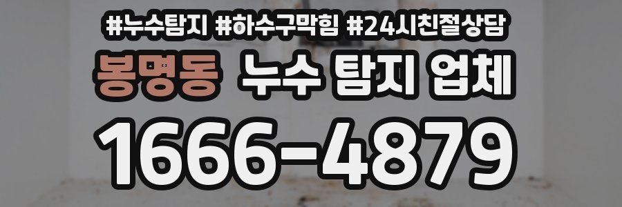 봉명동 누수 탐지 업체