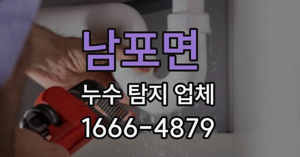 남포면 누수 탐지 업체
