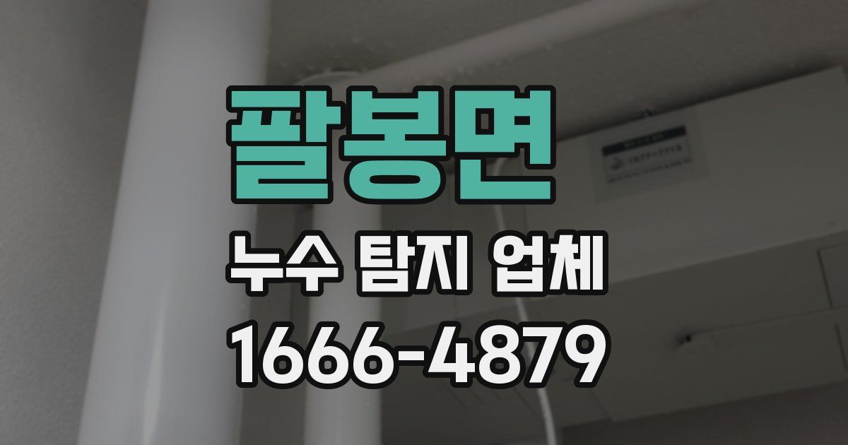 팔봉면 누수 탐지 업체