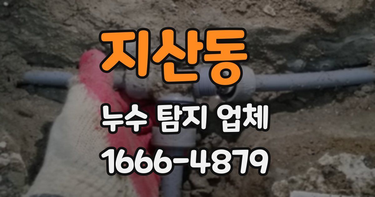 지산동 누수 탐지 업체