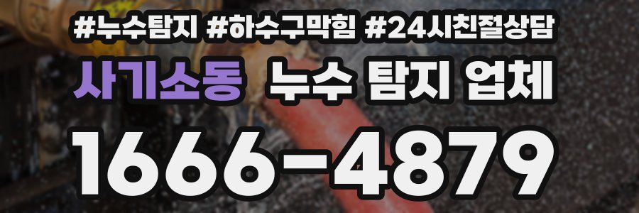 사기소동 누수 탐지 업체