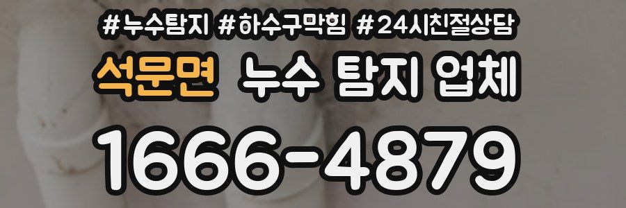 석문면 누수 탐지 업체