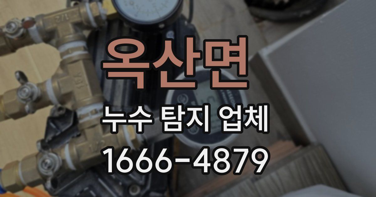 옥산면 누수 탐지 업체