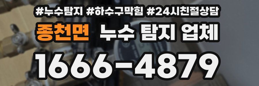 종천면 누수 탐지 업체