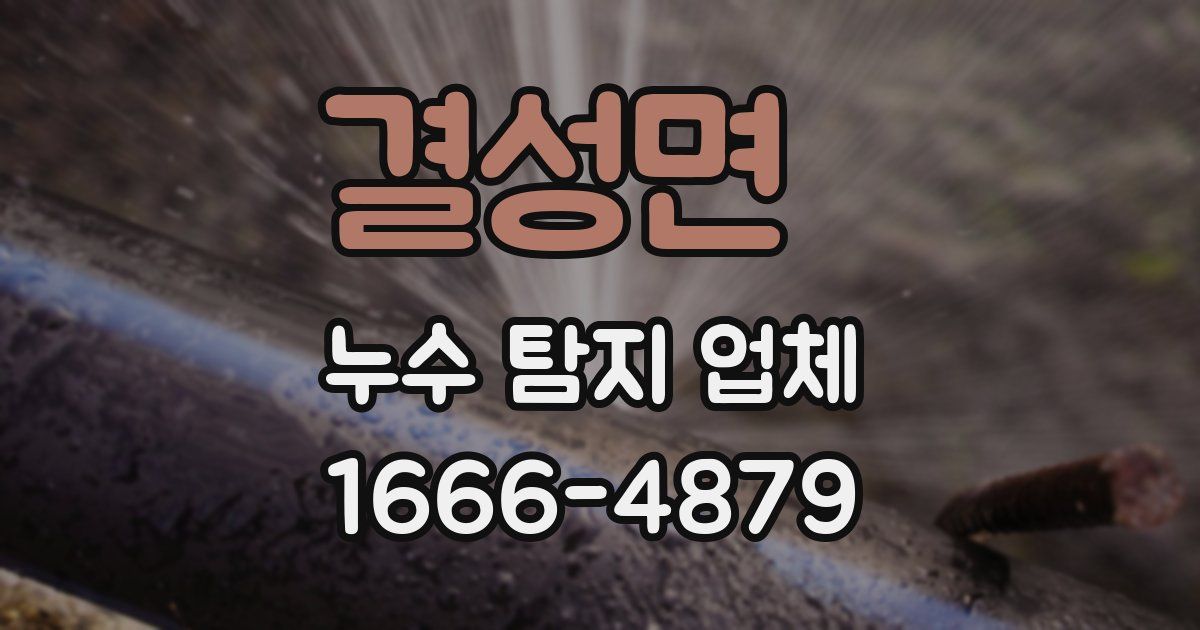 결성면 누수 탐지 업체
