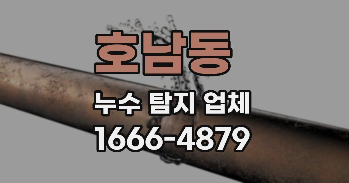 호남동 누수 탐지 업체