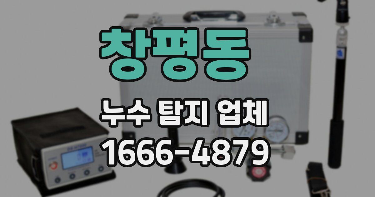 창평동 누수 탐지 업체
