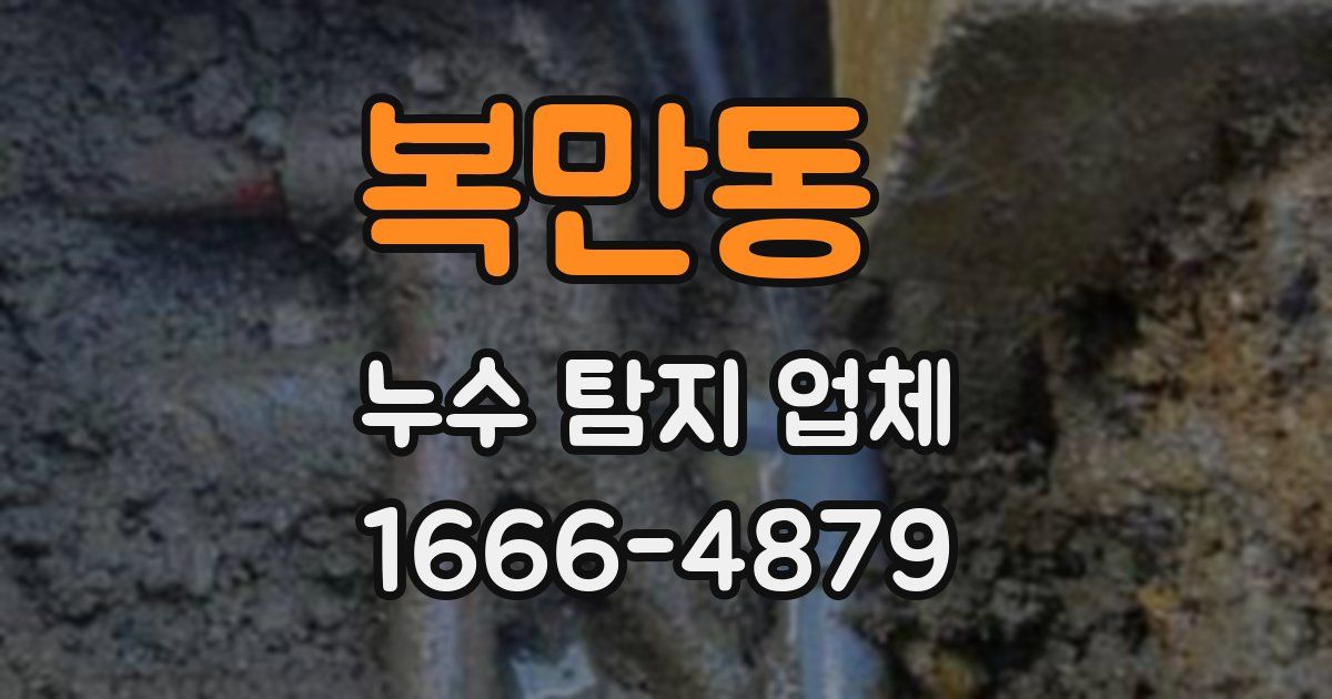 복만동 누수 탐지 업체