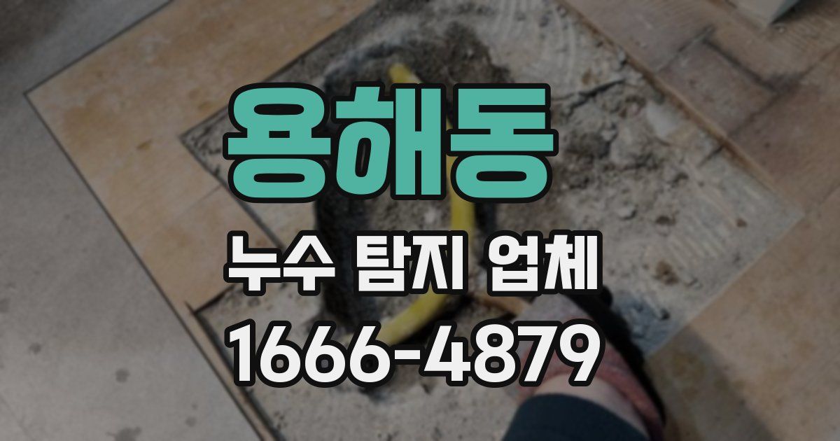용해동 누수 탐지 업체