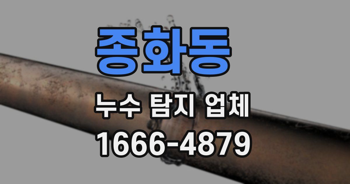 종화동 누수 탐지 업체