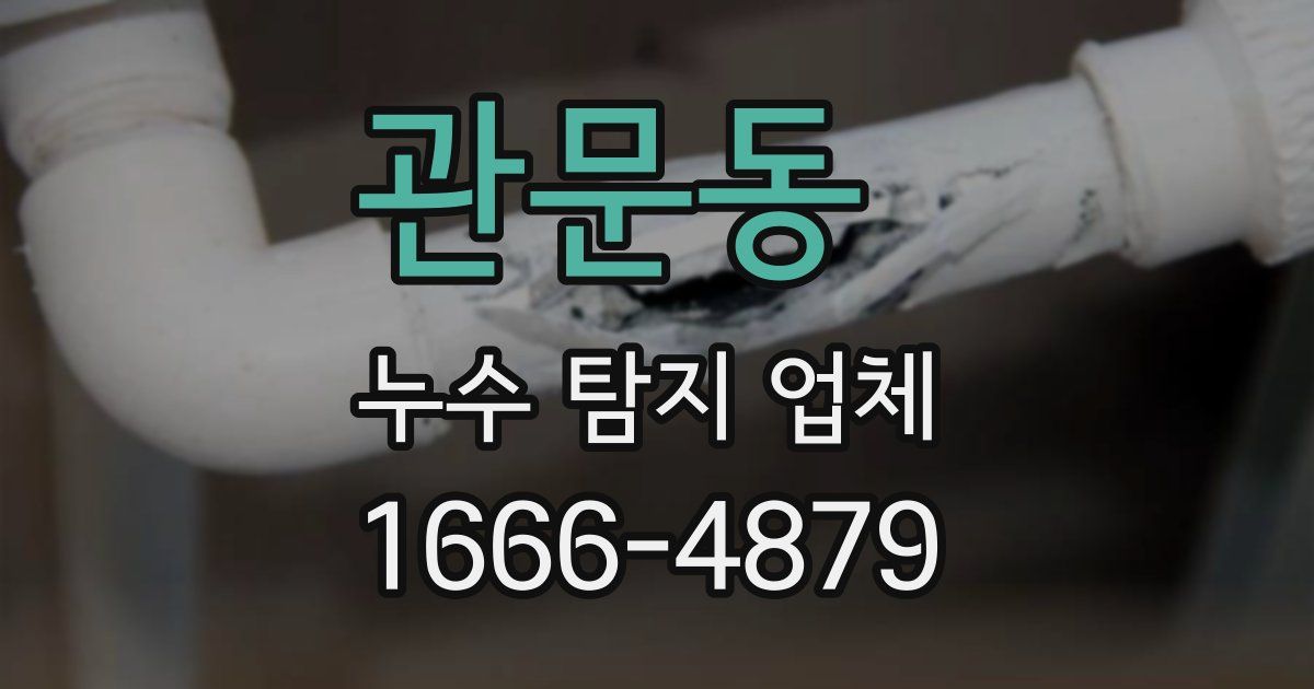 관문동 누수 탐지 업체
