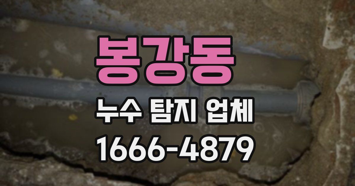 봉강동 누수 탐지 업체
