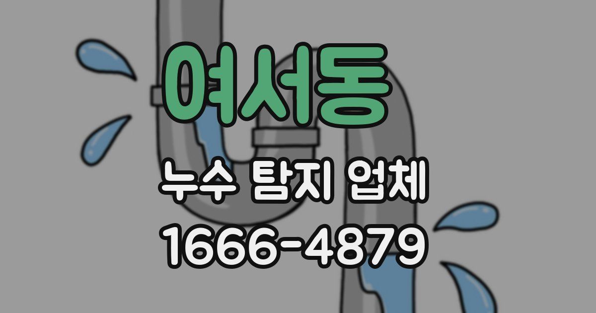 여서동 누수 탐지 업체
