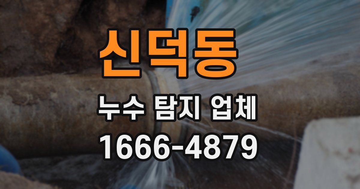 신덕동 누수 탐지 업체