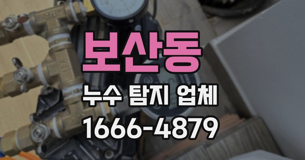 보산동 누수 탐지 업체