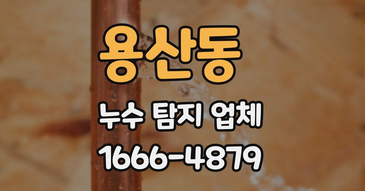 용산동 누수 탐지 업체