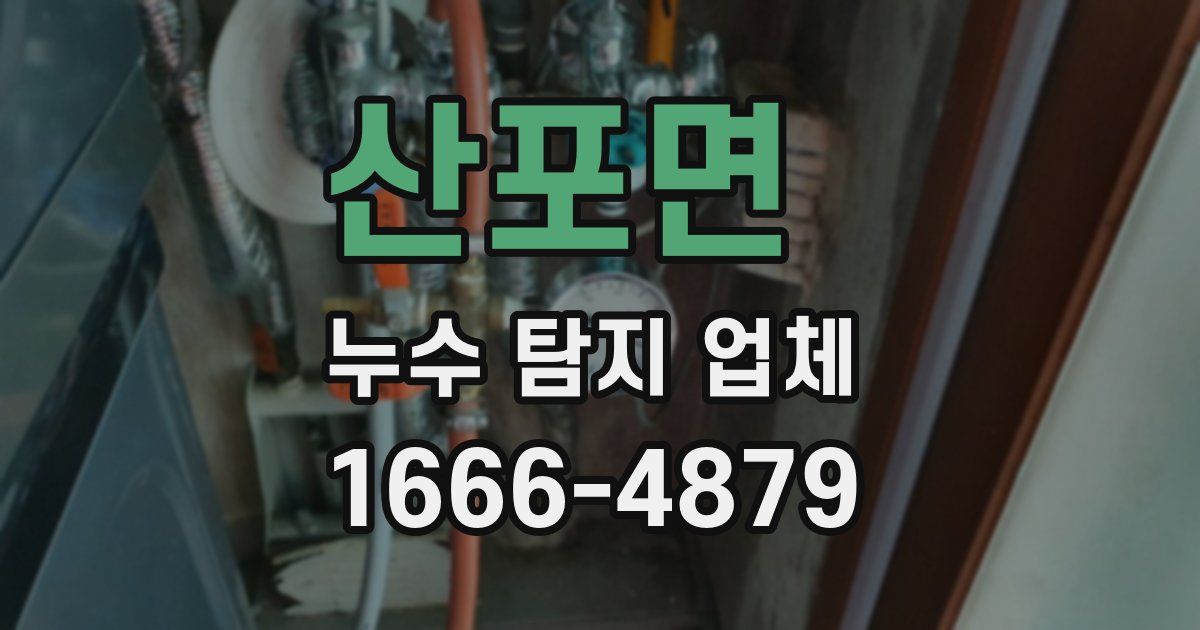 산포면 누수 탐지 업체