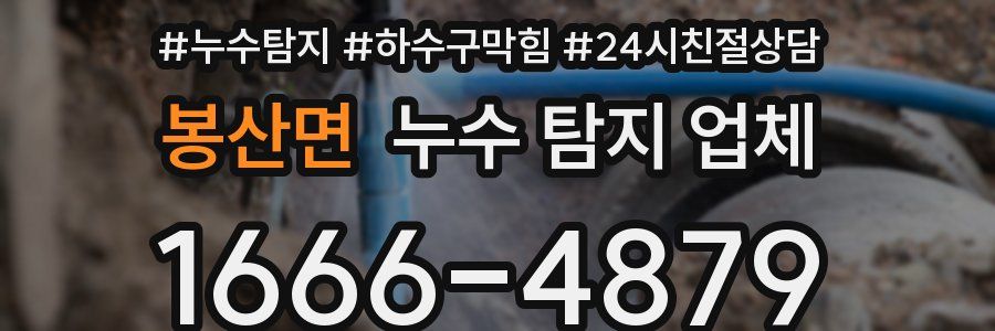 봉산면 누수 탐지 업체
