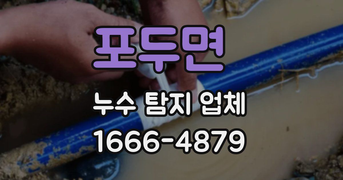포두면 누수 탐지 업체