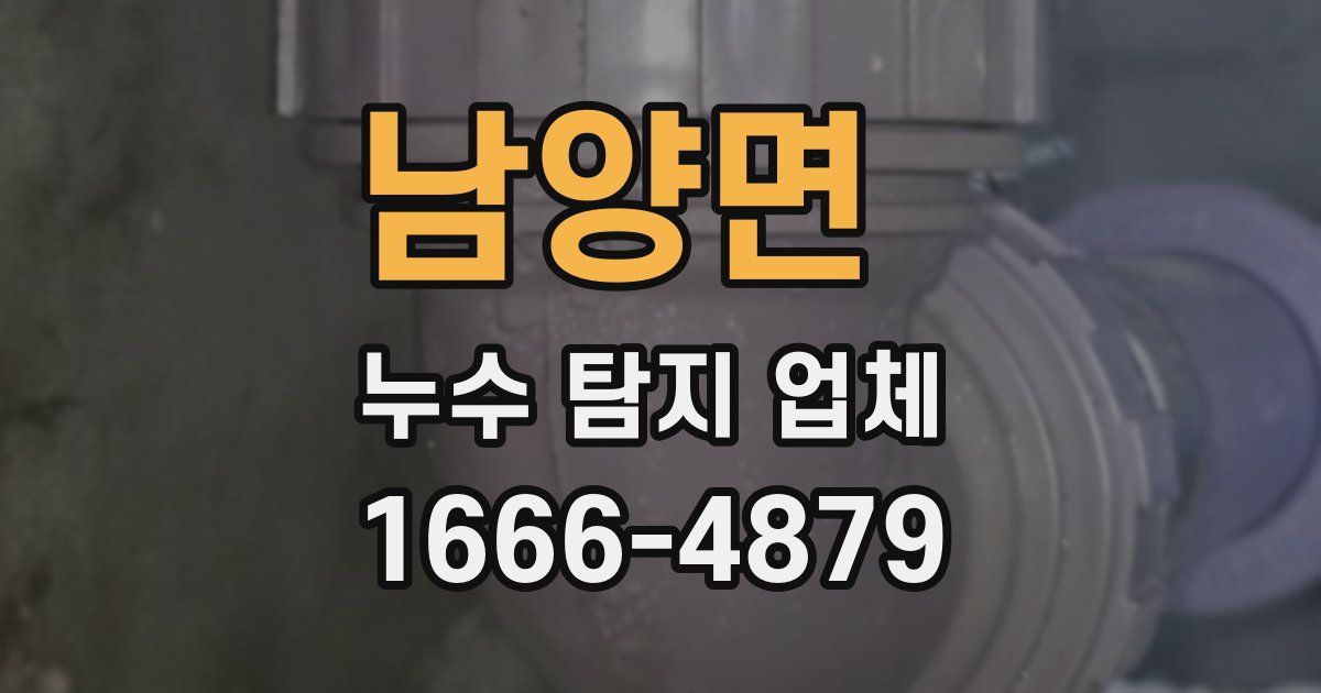 남양면 누수 탐지 업체