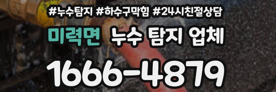 미력면 누수 탐지 업체