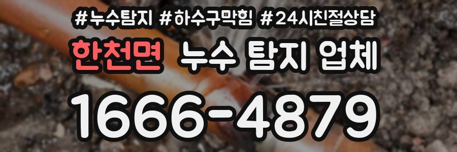 한천면 누수 탐지 업체