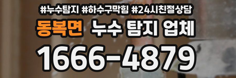 동복면 누수 탐지 업체