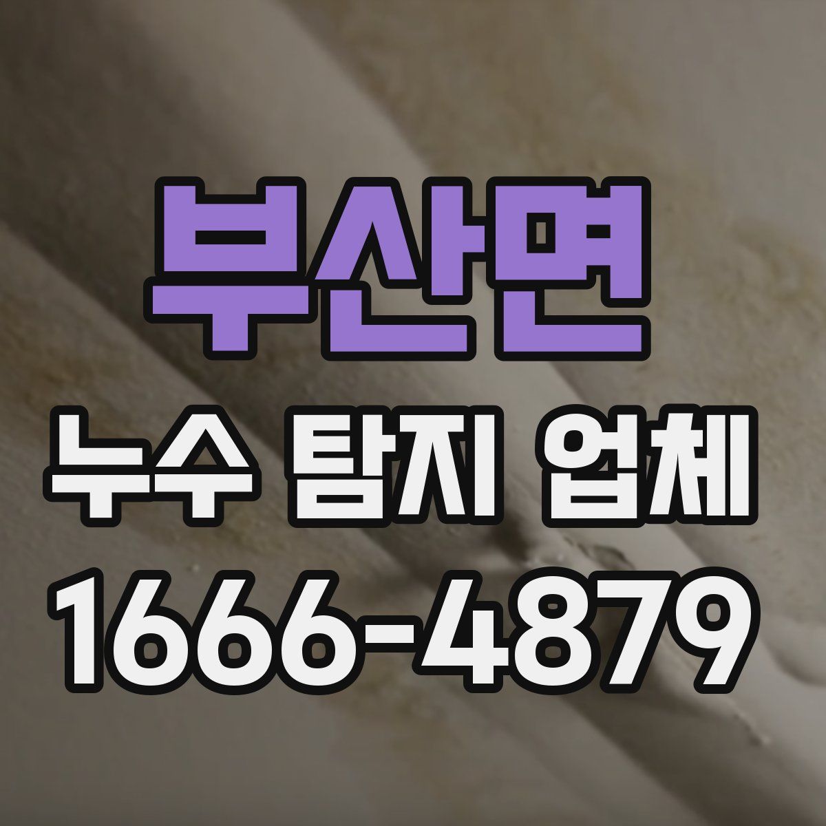 부산면 누수 탐지 업체