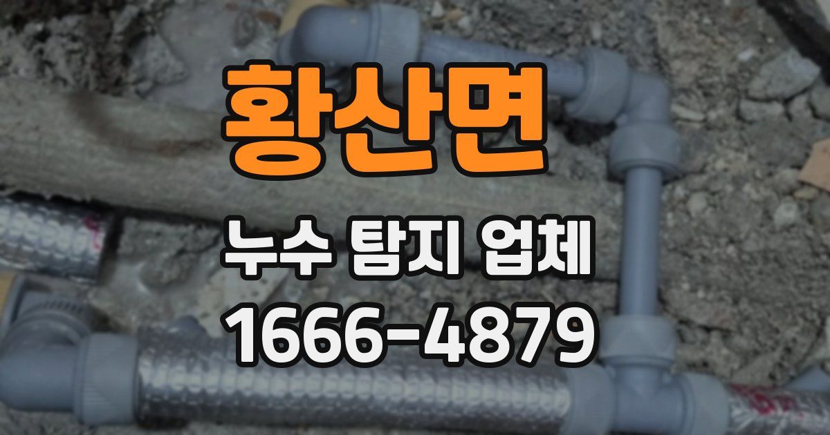 황산면 누수 탐지 업체