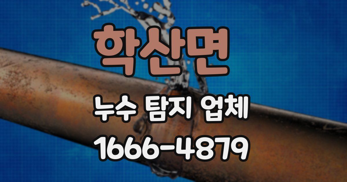 학산면 누수 탐지 업체