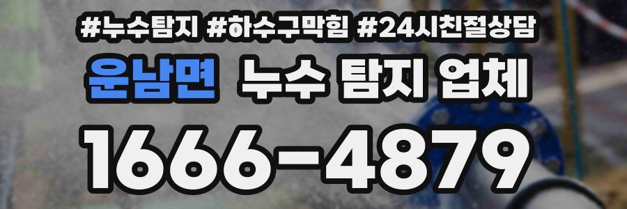 운남면 누수 탐지 업체