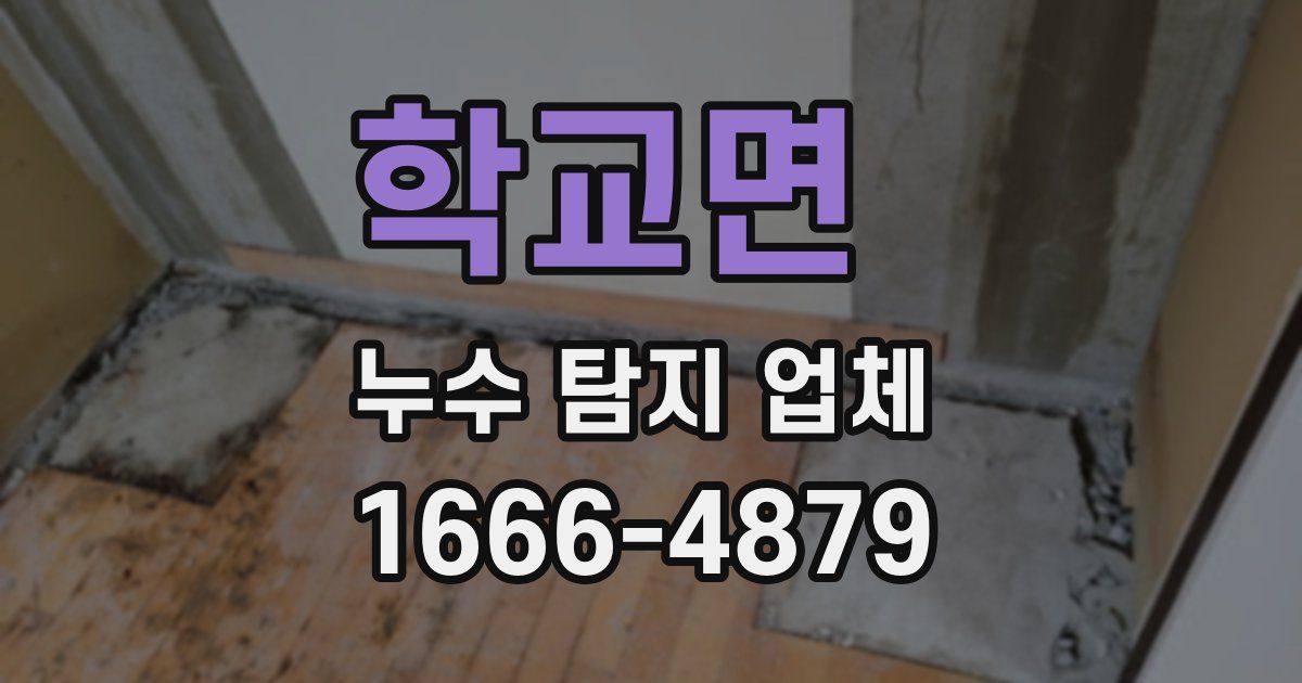 학교면 누수 탐지 업체