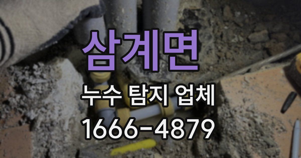 삼계면 누수 탐지 업체