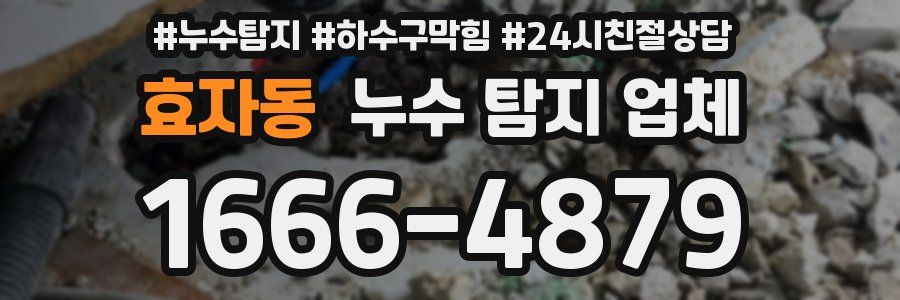 효자동 누수 탐지 업체