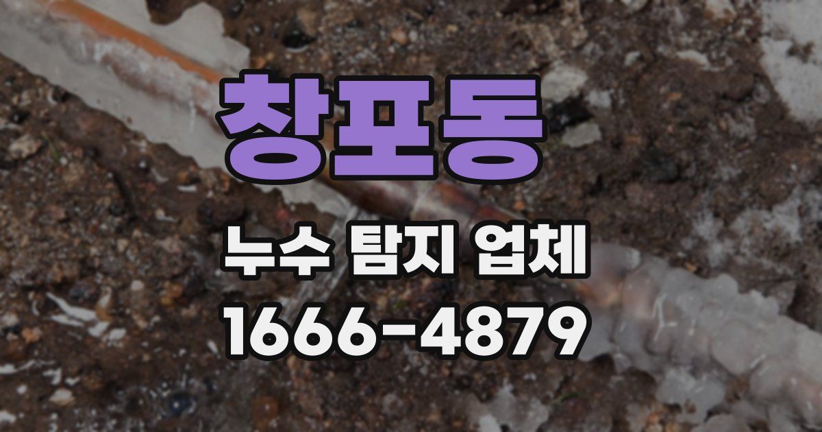 창포동 누수 탐지 업체
