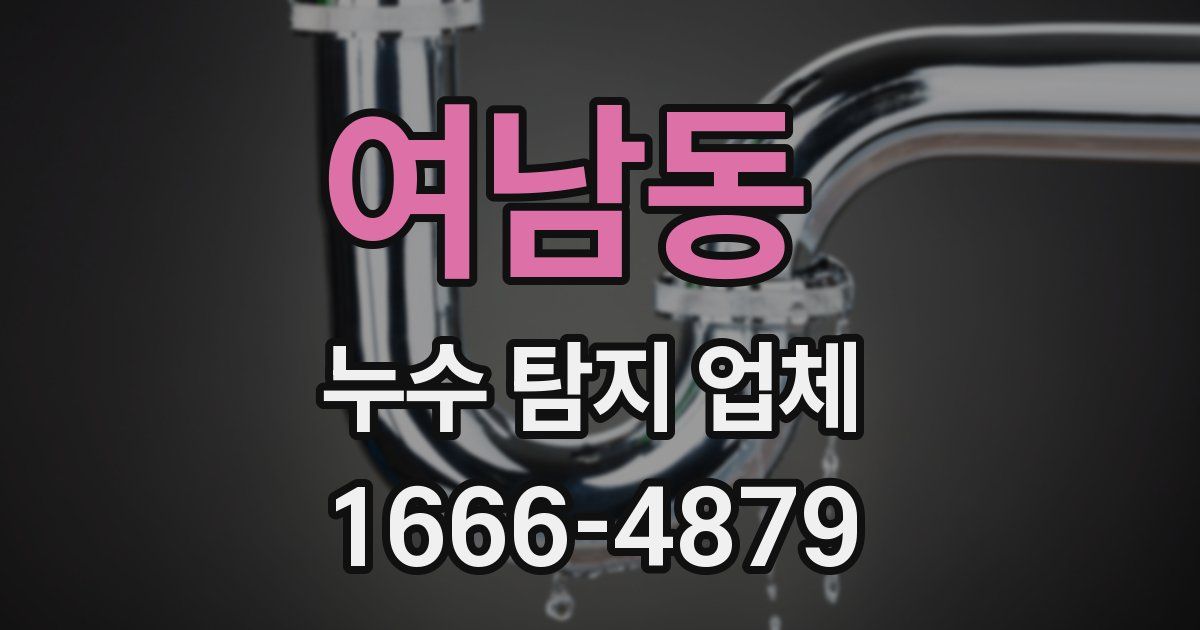 여남동 누수 탐지 업체