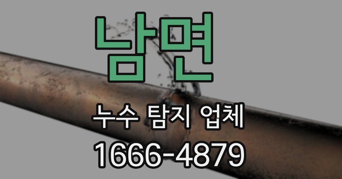 남면 누수 탐지 업체