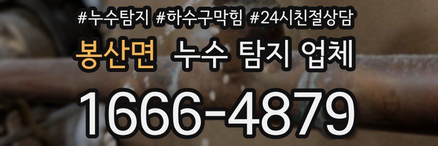 봉산면 누수 탐지 업체